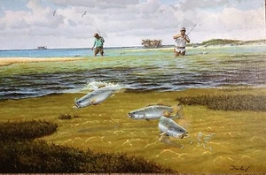 BEST DAY EVER David Drinkard Giclee Canvas Wade Fishing Texas - Picture 1 of 1