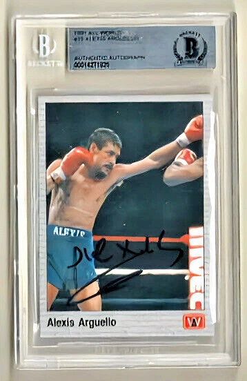 BECKET AUTHENTIC AUTO ALEXIS ARGUELLO 1991 AW Boxing #15 Card  POP 2 - Image 1 of 1