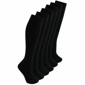 Knee High Cotton School Socks Thicker Weight Long School Sock (6 PAIRS) - Picture 1 of 5