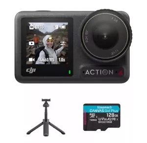DJI Osmo Action 4 Action Camera Bundle (Extension Rod + 128GB Memory Card) NEW - Picture 1 of 4