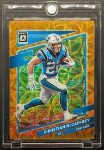 CHRISTIAN MCCAFFREY 2021 Panini Donruss Optic Orange Kaleidoscope Prizm SP /79