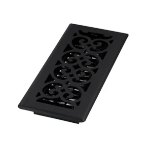 Floor Diffuser 4x10 Black Metal Register Vent Cover Cast-Iron Style Heat AC HVAC - Picture 1 of 11