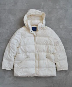 90s Vintage Womens MONCLER Jacket Parka Down Puffer Milky Pockets Full Zip 2 M - Picture 1 of 15