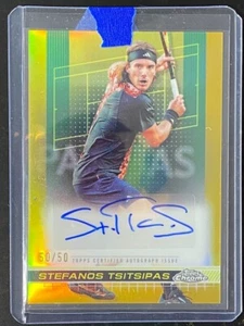 2024 Topps Chrome Tennis Stefanos Tsitsipas Gold Auto /50 - Bild 1 von 2