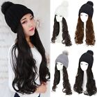 Knitted Synthetic Hat Wig Outdoor Travel Autumn Winter Cap Wigs  Women