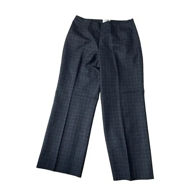 Talbots Dress Pants Wide Leg 100% Wool Women's 10 Fully Lined Plaid Made in USA - Image 1 of 4
