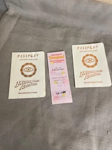 1995 Disneyland Indiana Jones Adventure Event Boarding Pass pair & 2 Tickets - Picture 1 of 20
