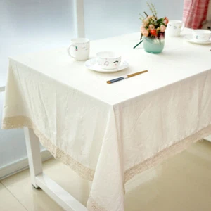 Tablecloth Plain Rectangle Vintage Table Cloth Cover Dining Kitchen Home Decor - Picture 1 of 13