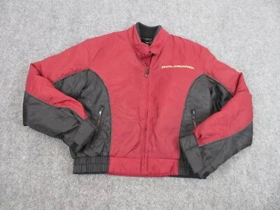 Chaqueta Honda Mujer Pequeña Roja Negra Ala Dorada Motocicleta Montar Forrada Exterior Foto 1 de 4