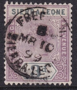 Sierra Leone 1896 3d Dull Mauve & Slate SG46 Fine Used + CDS - Picture 1 of 2