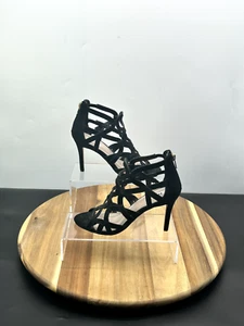 Dune London Maida Sandals Size 4 Women Black Suede Gladiator Stiletto Heel Zip - Picture 1 of 16