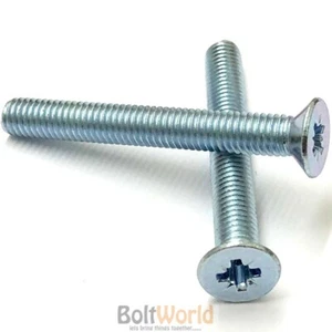 M5 (5mmØ) POZI COUNTERSUNK MACHINE SCREWS ZINC PLATED POZI DRIVE CSK BOLTS - Picture 1 of 2