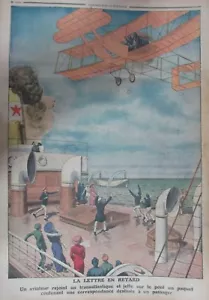 AVIATION MAIL LINER / HOLLAND AMSTERDAM ENGRAVING SMALL NEWSPAPER 1911 - Picture 1 of 2