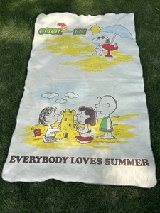 Vintage Chatham Peanuts Snoopy Everybody Loves Summer Blanket 1970’s - Bild 1 von 5