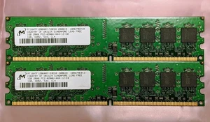Kit memoria ram desktop 2 GB 2x1 GB PC2-4200 micron MT16HTF12864AY-53ED4 DDR2-533 - Foto 1 di 3