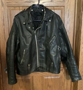 *VINTAGE* 70’s Biker Leather Jacket Broke In Rustic XL? - Picture 1 of 19