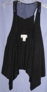 NWOT - Jr. Crocheted Yoke   Racer Back Vest from Self Esteem - Black - Sz M - Picture 1 of 1