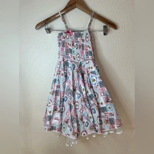 MIM-PI White Floral Patchwork Fit and Flare Dress GIRLS 5Y - Picture 1 of 9