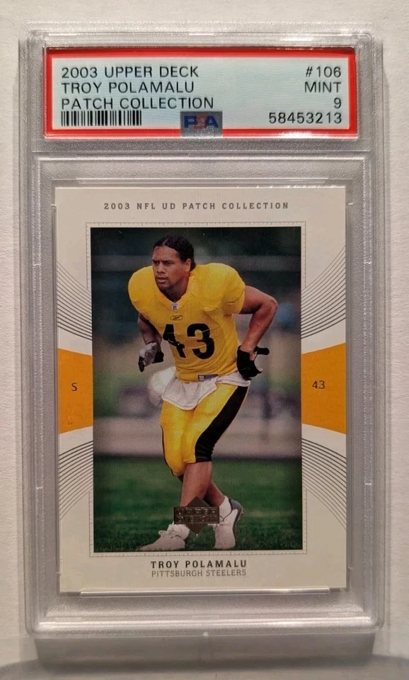 Troy Polamalu 2003 Upper Deck Patch Collection Rookie Card # 106 RC PSA 9 MInt - Image 1 of 1
