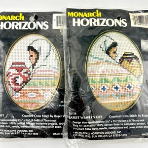 2 Mini Südwesten Kreuzstich Sets Rahmen Monarch Horizons Keramik Korb Weber - Bild 1 von 7