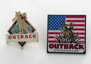 Outback Steakhouse Restaurant USA Flag Kangaroo Lapel Pin Pins Lot - Picture 1 of 3