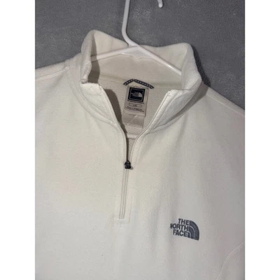 Pullover para mujer The North Face grande blanco polar 1/4 cremallera TKA 100 Foto 1 de 4