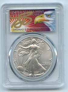2025 $1 American Silver Eagle PCGS MS70 FS Thomas Cleveland Eagle 1 of 500 - Picture 1 of 2