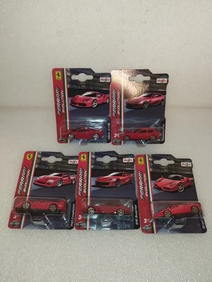 5 Confezioni Ferrari Maisto 1:64 Die Cast Metal LEGGI DESCRIZIONE - Immagine 1 di 4