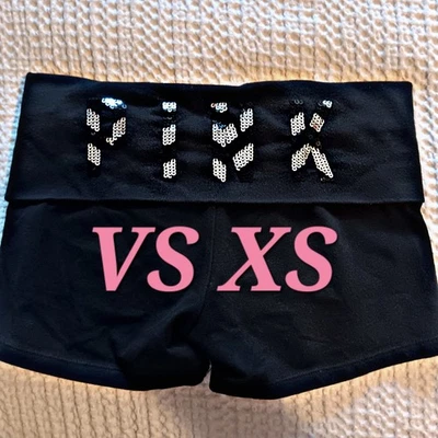 Victoria's Secret PINK Chevron Sequin Foldover Yoga Shorts Sz XS - Image 1 of 4