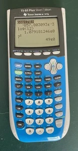 Texas Instruments TI-84 Plus Silver Edition Graphing Calculator Blue Cover WORKS - Picture 1 of 8