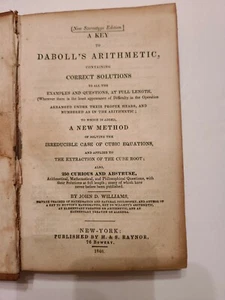 A Key to Daboll's Arithmetic by John D. Williams ©1846 hardcover - Imagen 1 de 10