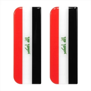 2x 108x39 mm Bandera de Irak Iraquíes Número Placa Gel Resina Cúpula Pegatinas Calcomanía Insignia - Imagen 1 de 2