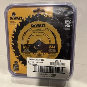 DEWALT DWA161224 6-1/2-Inch 24-Tooth Circular Saw Blade 5 Pack - SEALED - Picture 1 of 11