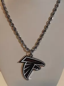 ATLANTA FALCONS Ciondolo Charm / 30" COLLANA CATENA CORDA ACCIAIO INOX 5MM - Foto 1 di 6