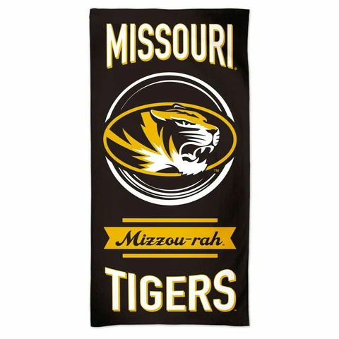 UNIVERSOTY OF MISSOURI TIGERS BEACH TOWEL 30" X 60" 100% COTTON NEW Cover