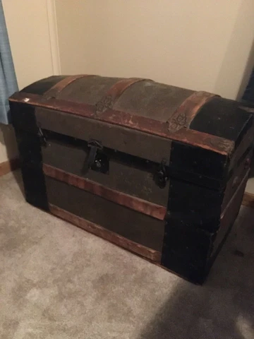 antique steamer trunk dome top Cover