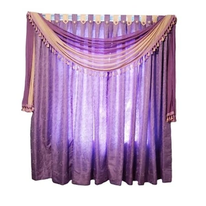 Elegant Floral Lavender Color Curtain/Window Set/swag Curtains Separate Valances - Picture 1 of 8