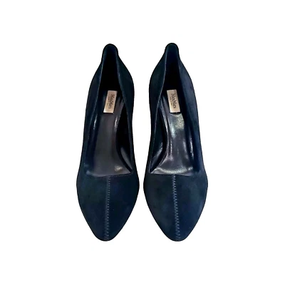 Zapatos de salón Max Mara negros de gamuza Siena de tacón ancho Foto 1 de 4