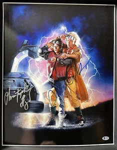 MICHAEL J FOX SIGNED BACK TO THE FUTURE PHOTO 16X20 CHRISTOPHER LLOYD AUTOGRAPH - Picture 1 of 3