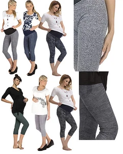 Umstand Capri Hose 3/4 Muster Umstandshose Leggings Leggins gekämmte Baumwolle - Picture 1 of 15