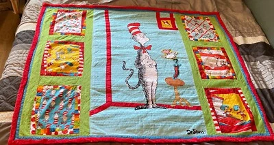 Dr. Seuss ~ The Cat In The Hat ~ Handmade Quilt  46” x 39” - Image 1 of 4