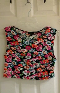 Timing, cropped muscle tank, junior girls size small, multi color floral NWT - Picture 1 of 3