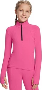 BALEAF Girls Fleece Long Sleeve Shirts, Fall Jacket Half Zip Sweatshirts Horse S - Picture 1 of 6