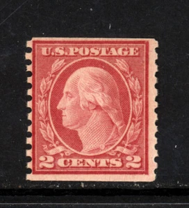 SCOTT 453 1914 2 CENT WASHINGTON REGULAR ISSUE COIL SINGLE MNH OG F-VF CAT $140! - Picture 1 of 2