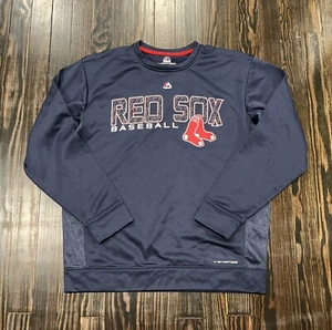 Majestic Therma Base Boston Red Sox Crewneck Sweater Men’s Large Blue - Picture 1 of 5