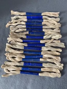 Set of 17 Peri-Lusta Mercerized Embroidery Cotton Skeins In Cream - Picture 1 of 11