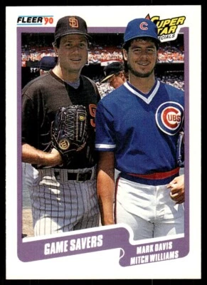 1990 Fleer Baseball Card Mark Davis/Mitch Williams San Diego Padres/Chicago Cubs - Image 1 of 2