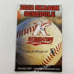 Kannapolis Intimidators 2012 calendario de bolsillo Medias Blancas ligas menores de béisbol - Imagen 1 de 2