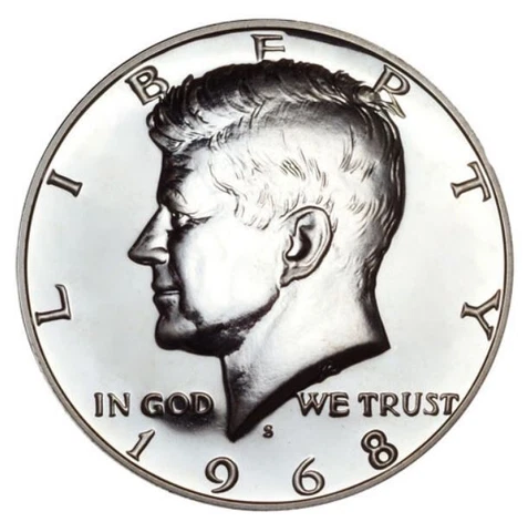 1968 S Proof Kennedy 40% Silver Half Dollar Cover