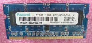 RAM para Portátil(Ramaxel) 512MB - DDR2 - 667 MHz(PC2-5300S) - Non-Ecc - Picture 1 of 4